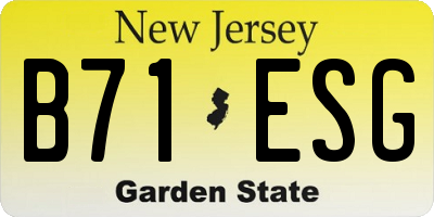 NJ license plate B71ESG
