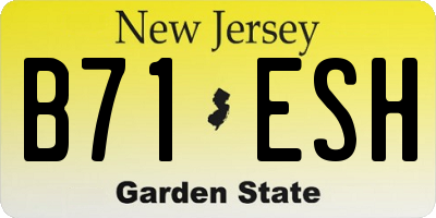 NJ license plate B71ESH