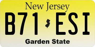 NJ license plate B71ESI