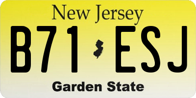 NJ license plate B71ESJ