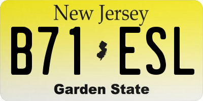NJ license plate B71ESL
