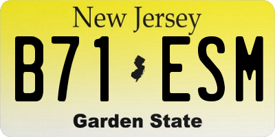 NJ license plate B71ESM