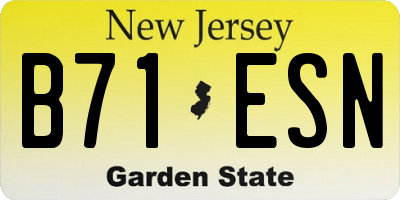 NJ license plate B71ESN