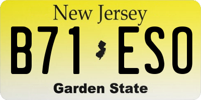 NJ license plate B71ESO