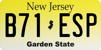 NJ license plate B71ESP