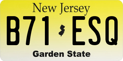 NJ license plate B71ESQ