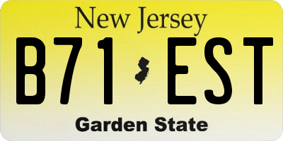 NJ license plate B71EST