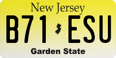 NJ license plate B71ESU