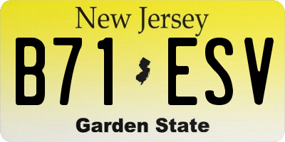 NJ license plate B71ESV