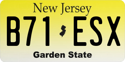 NJ license plate B71ESX