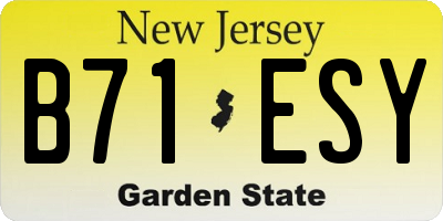 NJ license plate B71ESY