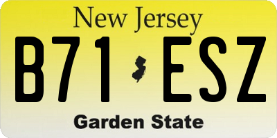 NJ license plate B71ESZ