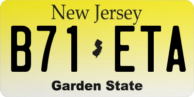 NJ license plate B71ETA