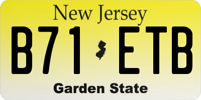 NJ license plate B71ETB
