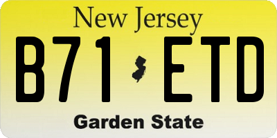 NJ license plate B71ETD