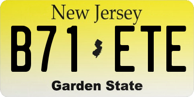 NJ license plate B71ETE