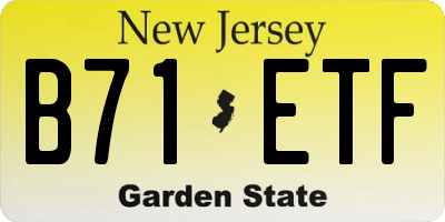 NJ license plate B71ETF
