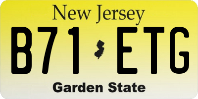 NJ license plate B71ETG