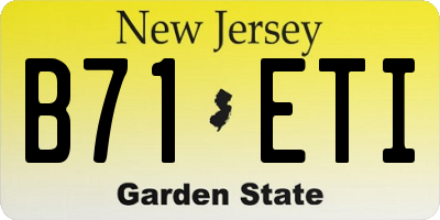 NJ license plate B71ETI