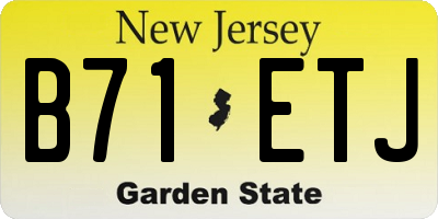 NJ license plate B71ETJ