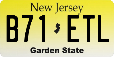 NJ license plate B71ETL