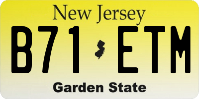 NJ license plate B71ETM