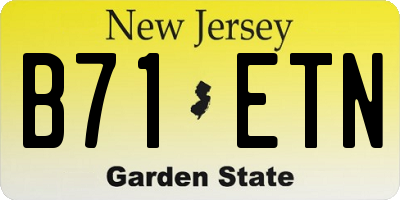 NJ license plate B71ETN