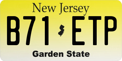 NJ license plate B71ETP
