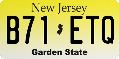 NJ license plate B71ETQ
