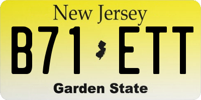 NJ license plate B71ETT