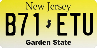 NJ license plate B71ETU