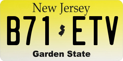 NJ license plate B71ETV