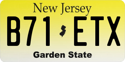 NJ license plate B71ETX