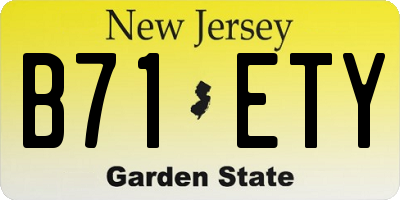 NJ license plate B71ETY
