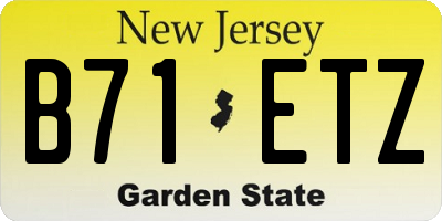 NJ license plate B71ETZ