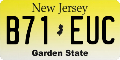 NJ license plate B71EUC