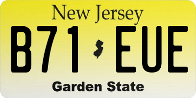 NJ license plate B71EUE