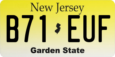 NJ license plate B71EUF