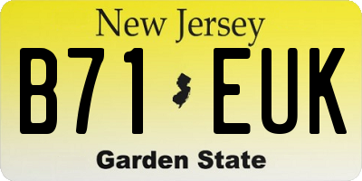 NJ license plate B71EUK