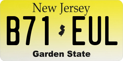 NJ license plate B71EUL