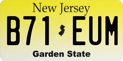 NJ license plate B71EUM