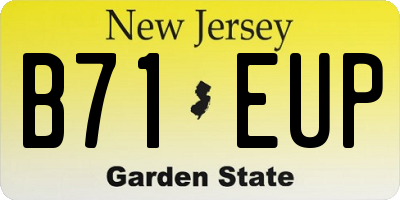 NJ license plate B71EUP