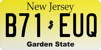 NJ license plate B71EUQ