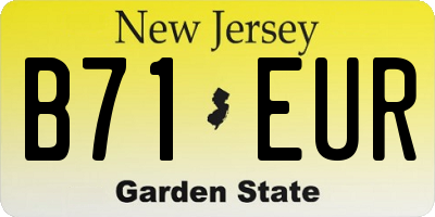 NJ license plate B71EUR