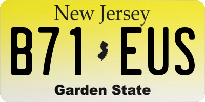 NJ license plate B71EUS