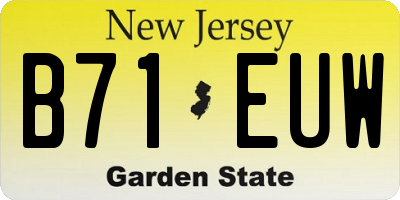 NJ license plate B71EUW