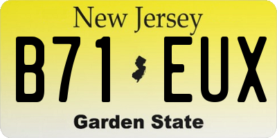NJ license plate B71EUX