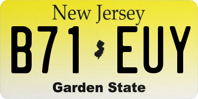 NJ license plate B71EUY