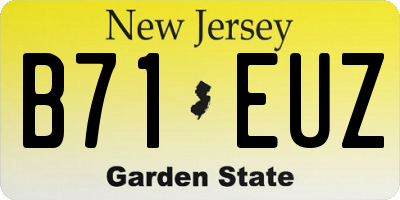 NJ license plate B71EUZ