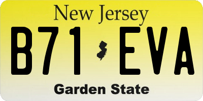 NJ license plate B71EVA